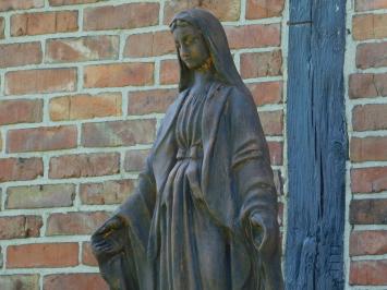Large Garden Statue of Mary on Pedestal – 170 cm – Stone Oxide