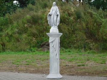 Gartenstatue der Maria auf Medusa-Sockel – 170 cm – Steinstatue mit Säulenset