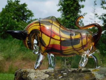 Glasfigur „Stier“ – Handgefertigtes, glasgeblasenes Kunstwerk