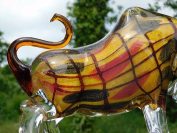 Glasfigur „Stier“ – Handgefertigtes, glasgeblasenes Kunstwerk
