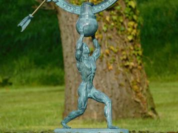Sonnenuhr Atlas, Bronze-Messing, Aris Mundi Apollo, Mann trägt Erde.