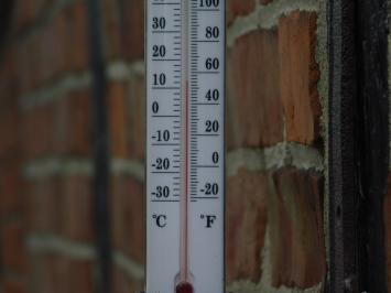 Thermometer mit französischer Lilie - Gusseisen - Rahmenthermometer - wetterfest