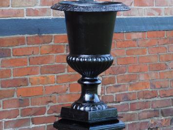 Stabile Gartenvase - schwarz - Gusseisen