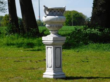 Gartenvase mit Ähren auf Sockel - 110 cm - Stein