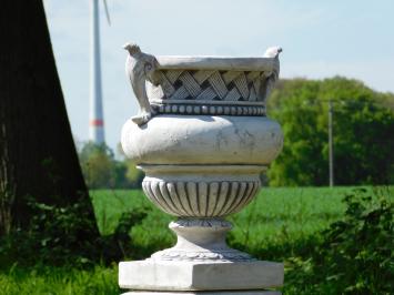 Gartenvase mit Ähren auf Sockel - 110 cm - Stein