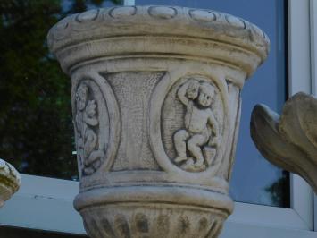 Gartenvase mit Engeln - 65 cm - Stein