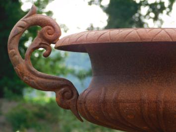 Garden Vase on Pedestal - 112 cm - Cast iron - Rust