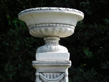 Garden vase on pedestal with drapery - 128 cm - Stone