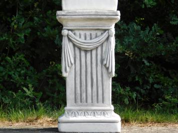 Garden vase on pedestal with drapery - 128 cm - Stone