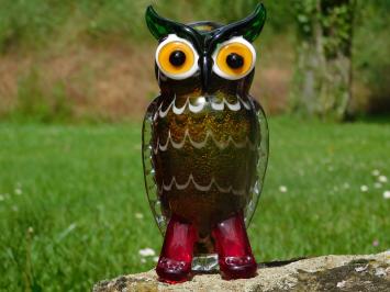 Glasfigur Eule – Handgefertigtes, mundgeblasenes Kunstwerk