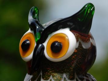 Glasfigur Eule – Handgefertigtes, mundgeblasenes Kunstwerk