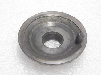 Solid Flower Door Knob with Rosette - Dark Patinated Brass