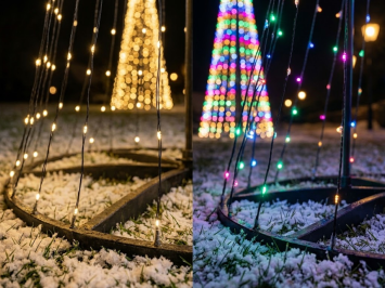 Illuminated Christmas Tree for Outdoor Use XL - 350 cm - Warm White & Multicolored - LED - With Timer