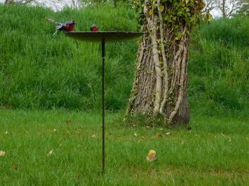 Eenmalig: Vogelvoeder - bad - 3 Vogeltjes Rood Zwart - Handgemaakt