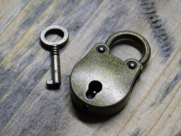 Vintage Mini-Vorhängeschloss - inkl. Schlüssel