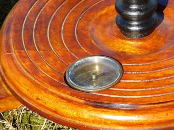 Unique Vintage Globe in Wooden Holder - 52 cm High | With Compass & Months