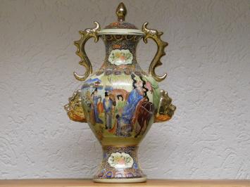 Vintage Vaas - 50 cm - Satsuma-stijl - Handgeschilderd porselein