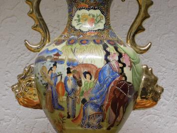 Vintage Vaas - 50 cm - Satsuma-stijl - Handgeschilderd porselein