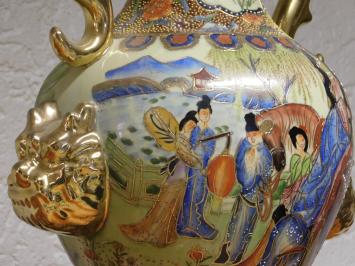 Vintage Vaas - 50 cm - Satsuma-stijl - Handgeschilderd porselein