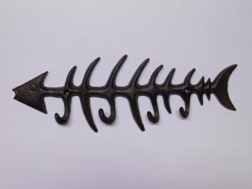 Garderobe Fisch - Gusseisen - Wandhaken - Dunkelbraun