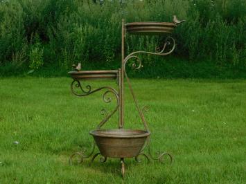 Dekorative Vogeltränke und Pflanzenständer - Eisen - Grünbraun