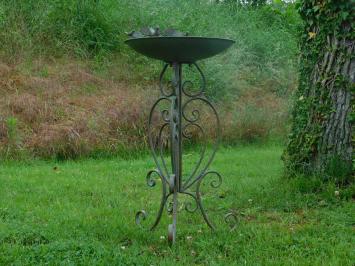 Vogeltränke / Futterschale mit Vögeln – stehend – 82 cm – Metall