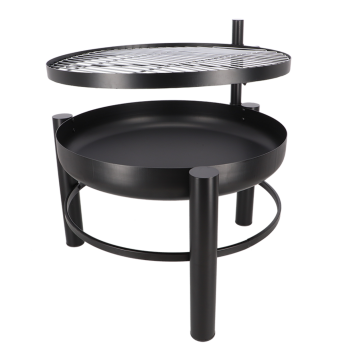 Fire bowl with BBQ Grid - Black