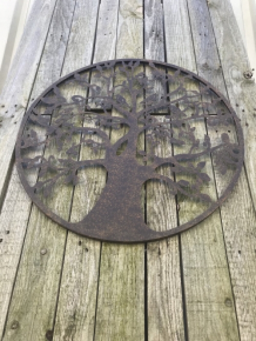 Wandschmuck aus Metall ''Baum des Lebens'', mit Vögeln