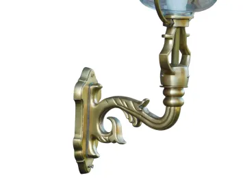 Antieke wandlamp - zwaar messing - buitenverlichting