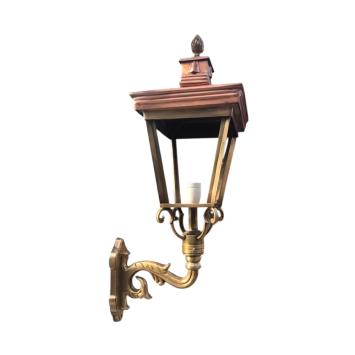 Wandlamp vierkant XL bestaande uit koper en messing