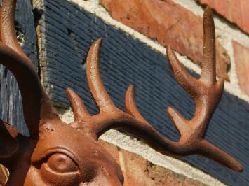 Wandornament Hertenkop - Bruin - Gietijzer oxid