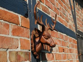 Wandornament Hertenkop - Bruin - Gietijzer oxid