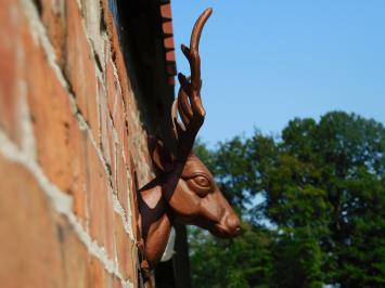Wandornament Hertenkop - Bruin - Gietijzer oxid