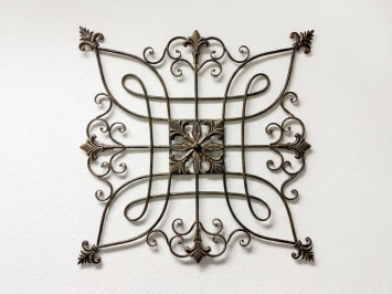 Decorative Classic Wall Ornament - 70 x 70 cm - Metal - Brown