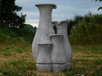 Wateruitloop met 4 Kruiken - 70 x 40 cm - Steen