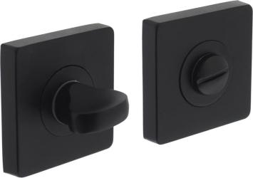 Toilet lock - matte black latch - aluminum lock on a rosette