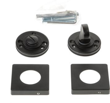 Toilet lock - matte black latch - aluminum lock on a rosette