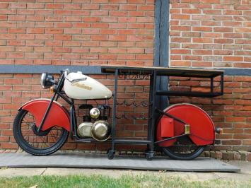 Vintage-Motorrad-Bartisch / Weinbar – Industrieller Blickfang – ca. 225 cm breit