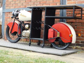 Vintage-Motorrad-Bartisch / Weinbar – Industrieller Blickfang – ca. 225 cm breit