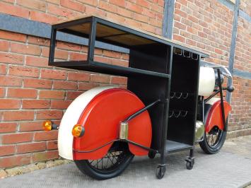 Vintage-Motorrad-Bartisch / Weinbar – Industrieller Blickfang – ca. 225 cm breit