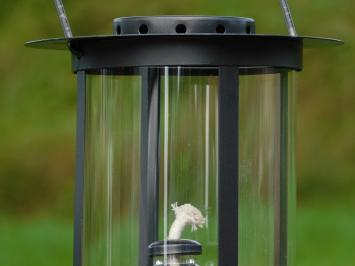 Oil lamp XL - Black - Metal and glass - Lantern - Hangable