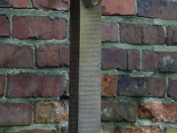 Unikat: Großer Löwenkopf auf Ständer - 120 cm - Messing - Alu