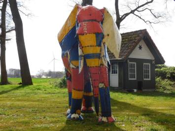 XXL-Elefant, handgefertigt – Metall – ca. 230 cm – Afrikanisches Design