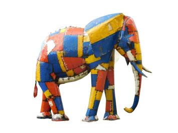 XXL-Elefant, handgefertigt – Metall – ca. 230 cm – Afrikanisches Design