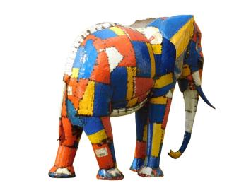 XXL-Elefant, handgefertigt – Metall – ca. 230 cm – Afrikanisches Design